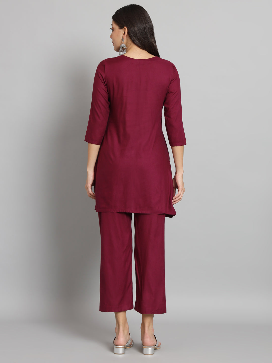 Fab Fashion Maroon Co-Ord Set - Swadesiicart