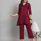Fab Fashion Maroon Co-Ord Set - Swadesiicart