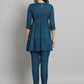 Fab Fashion Peacock Blue Co-Ord Set - Swadesiicart