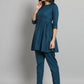 Fab Fashion Peacock Blue Co-Ord Set - Swadesiicart