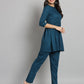 Fab Fashion Peacock Blue Co-Ord Set - Swadesiicart