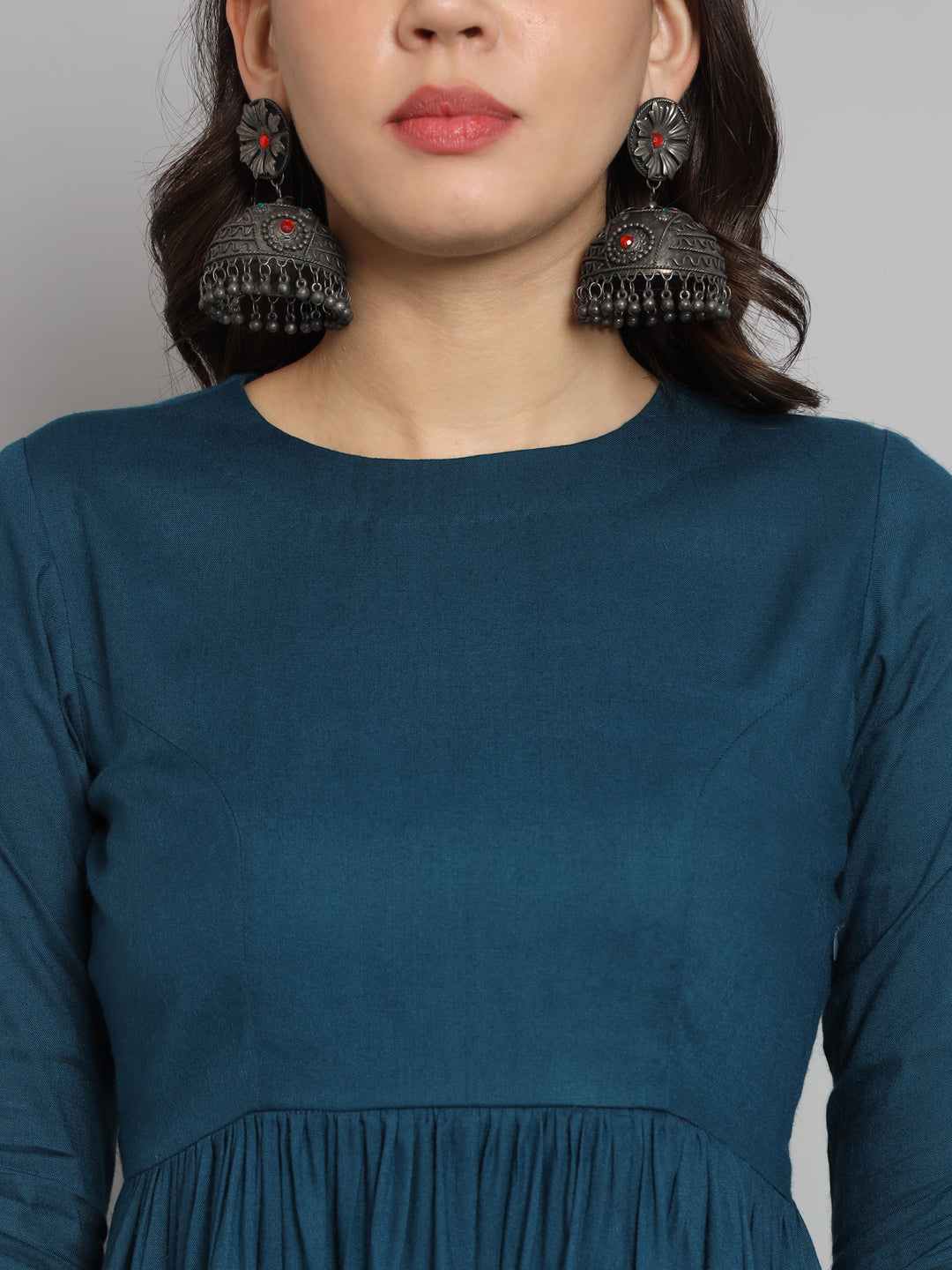 Fab Fashion Peacock Blue Co-Ord Set - Swadesiicart