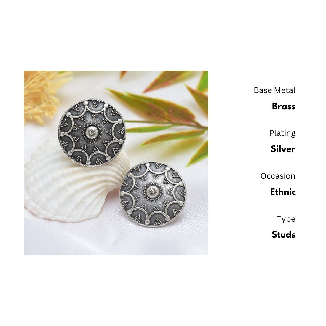 New Stylish Oxidized Gold-Polished Gold Studs Earrings for Womens by House of Ree | Swadesiicart
