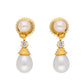 J Pearls Button Drop Pearl Set - Real Pearl Jewelry - Swadesiicart