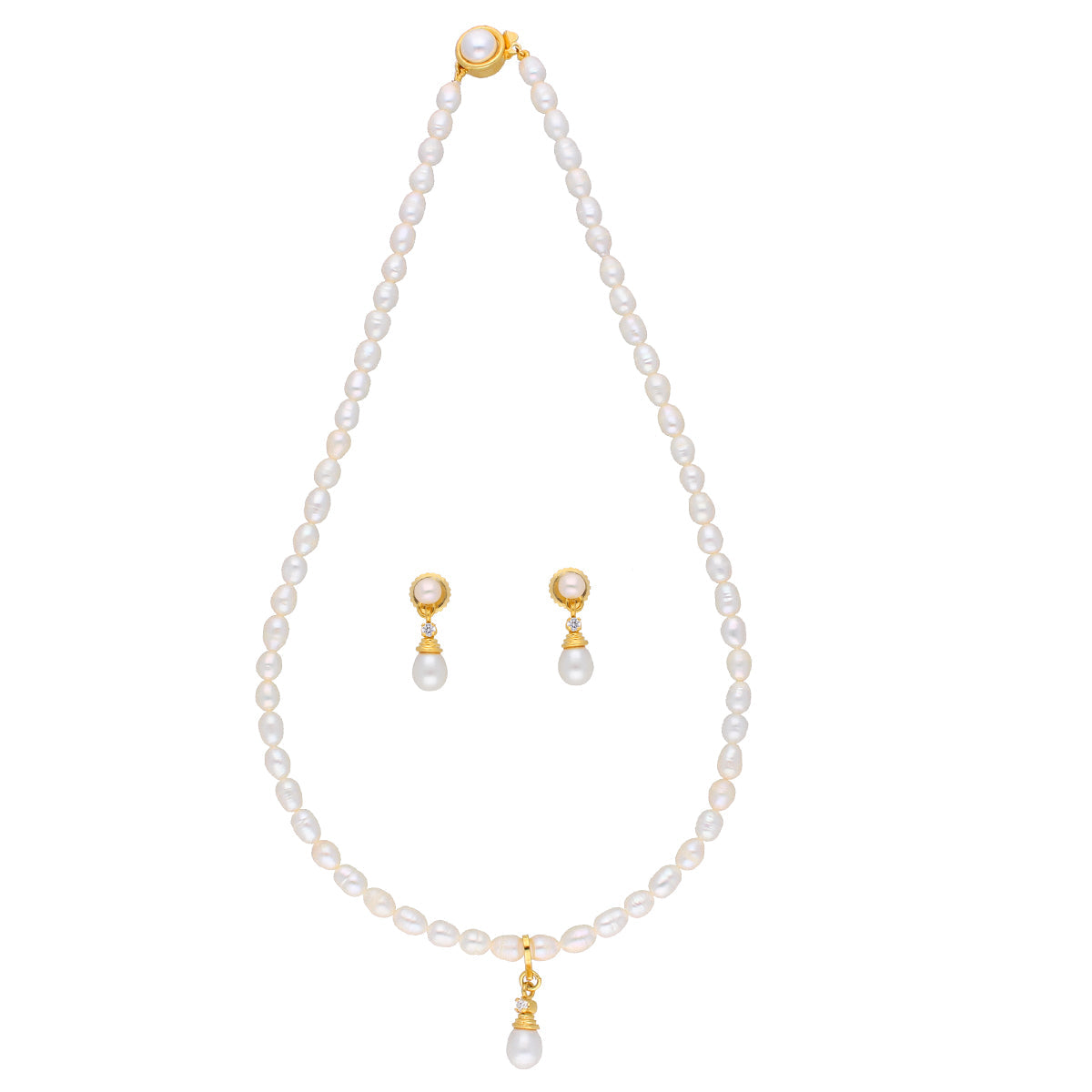 J Pearls Button Drop Pearl Set - Real Pearl Jewelry - J Pearls