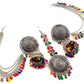 Tehzeeb Creations Women's Multi Colour Beads Earring With Ear Chain | Swadesiicart