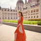 Anaita Orange Silk Stitched Suit With Embroidery Work