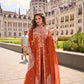 Anaita Orange Silk Stitched Suit With Embroidery Work