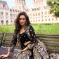 Anaita Black Georgette Stitched Suit With Embroidery & Beats Work