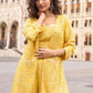 Anaita Yellow Georgette Stitched Suit With Embroidery & Beats Work