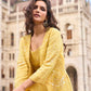 Anaita Yellow Georgette Stitched Suit With Embroidery & Beats Work