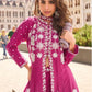 Anaita Rani-Pink Silk Stitched Suit With Embroidery Work