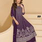 Anaita Violet Faux Georgette Stitched Plazzo Suit with Sequence Work