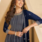 Anaita Navy Faux Georgette Stitched Plazzo Suit with Sequence Work