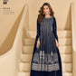 Anaita Navy Faux Georgette Stitched Plazzo Suit with Sequence Work