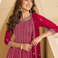 Anaita D Pink Faux Georgette Stitched Plazzo Suit with Sequence Work