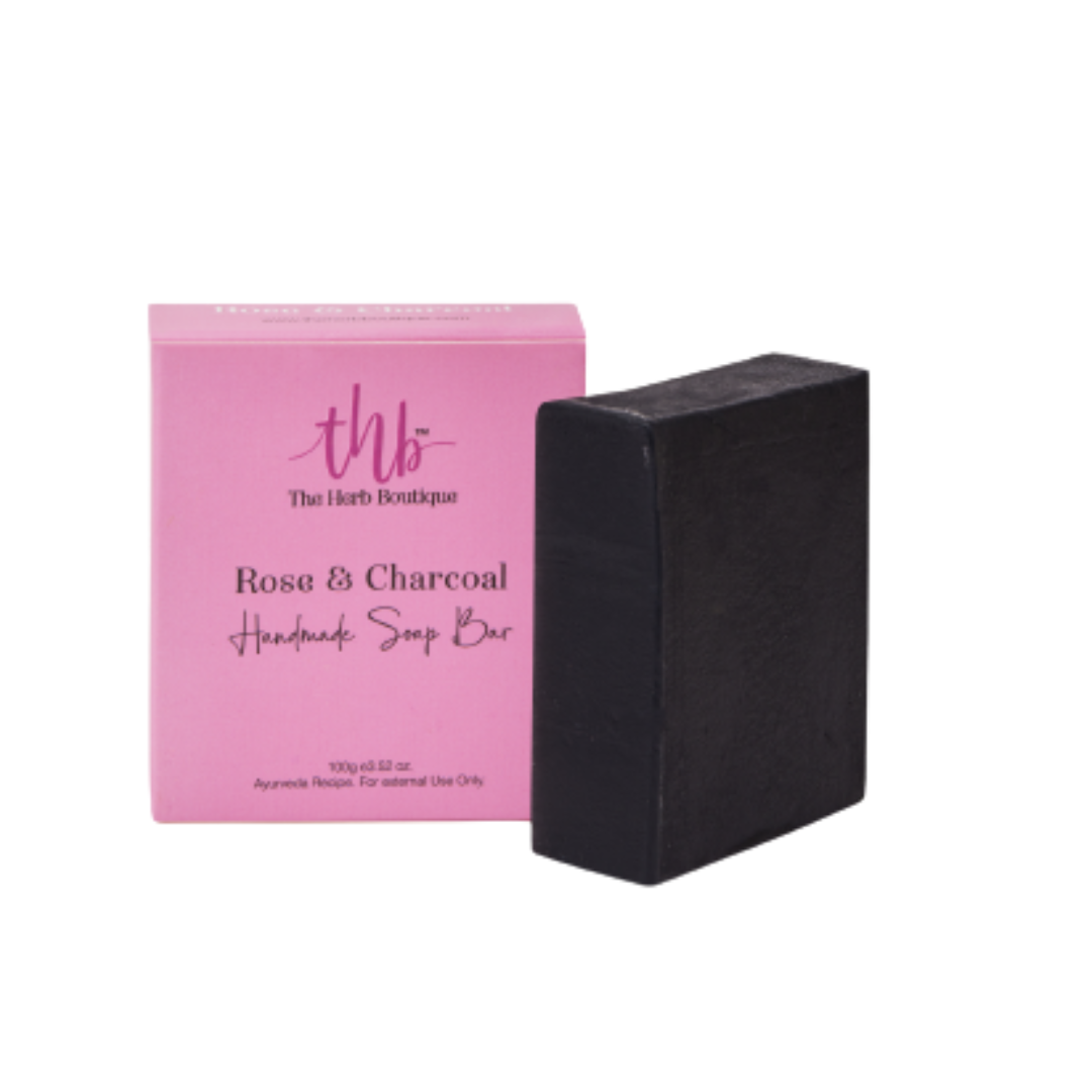 The Herb Boutique Rose And Charcoal Sugar Soap Bar - The Herb Boutique