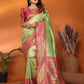 Anaita Green Banarasi Tissue Silk Saree With Weaving Work