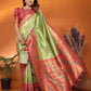 Anaita Green Banarasi Tissue Silk Saree With Weaving Work