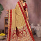 Anaita Gold Handloom Kalamkari Silk Saree With Zari Woven Work