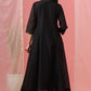 Juniper Womens Black Chanderi Solid Kalidar Kurta - Swadesiicart