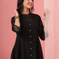 Juniper Womens Black Chanderi Solid Kalidar Kurta - Swadesiicart