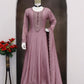 Anaita Onion Pink Embroidered Vichitra Silk Stitched Anarkali Suit