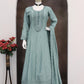 Anaita Teal Green Embroidered Vichitra Silk Stitched Anarkali Suit