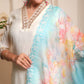 Lorenvalley Offwhite Chanderi Cotton Embroidered Work Kurta Set | Swadesiicart