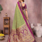 Anaita Green Handloom Kalamkari Silk Saree With Zari Woven Work