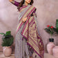 Anaita Purple Handloom Kalamkari Silk Saree With Zari Woven Work