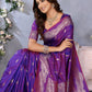 Anaita Purple Premium Banarasi Tissue Silk Saree With Gala Weaving Work