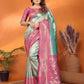 Anaita Sky Blue Banarasi Tissue Silk Saree With Weaving Work