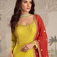 Anaita Yellow Georgette Stitched Anarkali Suit With Embroidered Sequins Work