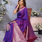 Anaita Purple Premium Banarasi Tissue Silk Saree With Gala Weaving Work