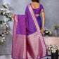 Anaita Purple Premium Banarasi Tissue Silk Saree With Gala Weaving Work