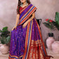 Anaita Violet Handloom Kalamkari Silk Saree With Zari Woven Work