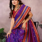 Anaita Violet Handloom Kalamkari Silk Saree With Zari Woven Work