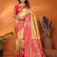 Anaita Yellow Banarasi Tissue Silk Saree With Weaving Work
