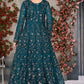 Anaita Teal Embroidered Butterfly Net Anarkali Suit