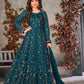 Anaita Teal Embroidered Butterfly Net Anarkali Suit
