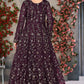 Anaita Wine Embroidered Butterfly Net Anarkali Suit