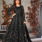 Anaita Black Embroidered Butterfly Net Anarkali Suit
