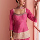 Anaita Pink Chinon Stitched Suit With Embroidery Work