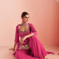 Anaita Pink Chinon Stitched Suit With Embroidery Work