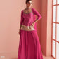 Anaita Pink Chinon Stitched Suit With Embroidery Work