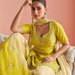 Anaita Yellow Chinon Stitched Suit With Embroidery Work