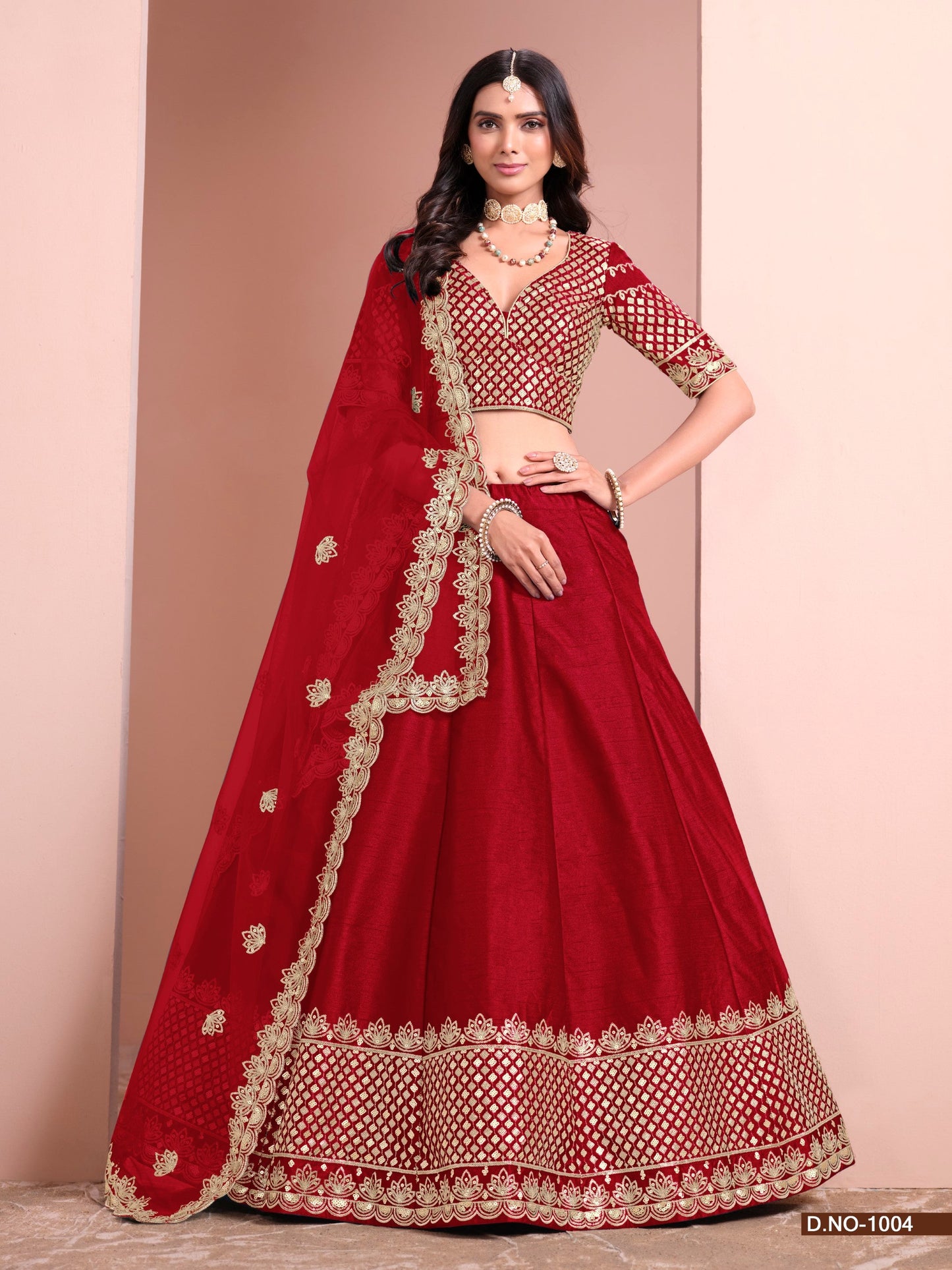Anaita Red Art Silk Designer Lehenga With Blouse