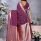 Anaita Maroon Premium Banarasi Tissue Silk Saree With Gala Weaving Work