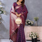 Anaita Maroon Premium Banarasi Tissue Silk Saree With Gala Weaving Work
